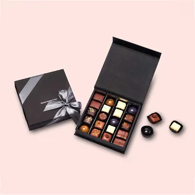 Truffle Boxes presented alongside its printed surface detail