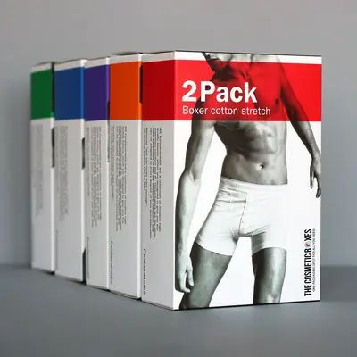 Underwear Boxes presented alongside its printed surface detail