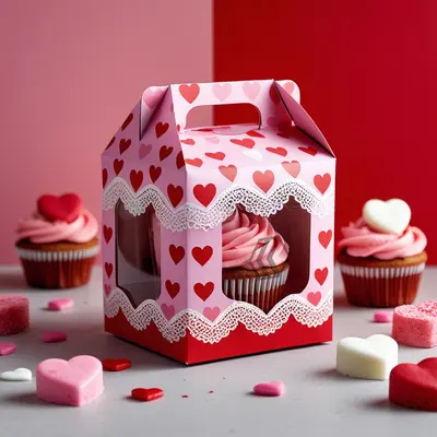 Valentines Boxes shown as a finished custom-printed pack