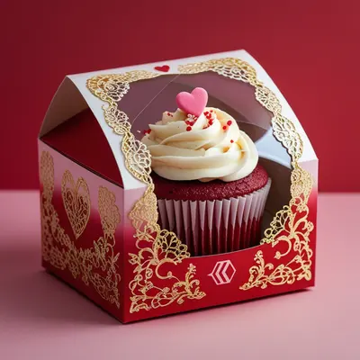 Valentines Boxes photographed from a second angle showing the side panel