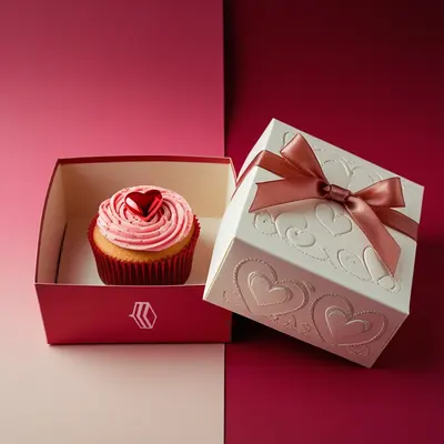 Valentines Boxes displayed with the closure detail visible