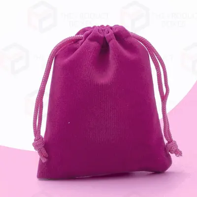 Velvet Bags displayed with the closure detail visible