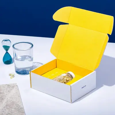 Vitamin Boxes shown as a finished custom-printed pack