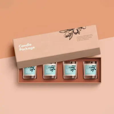 Votive Candle Boxes presented alongside its printed surface detail