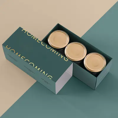 Votive Candle Boxes shown in a retail presentation setting