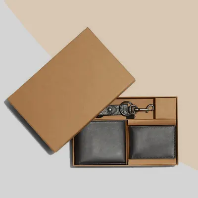 Wallet Boxes shown at an angle that reveals the depth of the pack