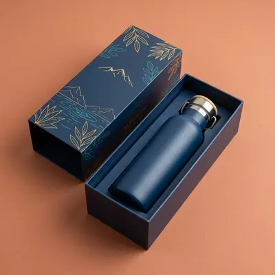 Water Bottle Boxes shown as a finished custom-printed pack
