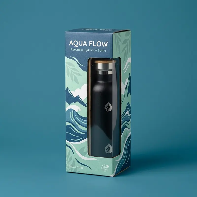 Water Bottle Boxes produced as custom beverage packaging