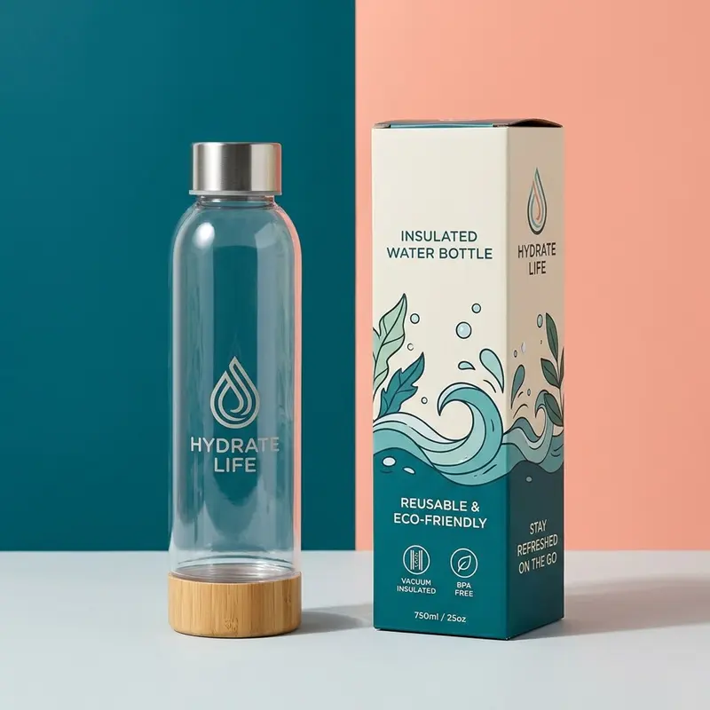 Water Bottle Boxes photographed to show finish and proportion