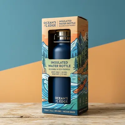 Water Bottle Boxes shown at an angle that reveals the depth of the pack