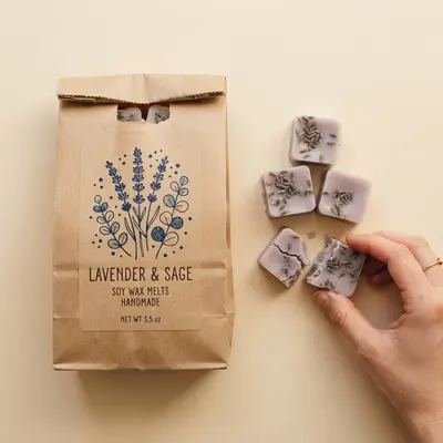 Wax Melt Bags photographed from a second angle showing the side panel