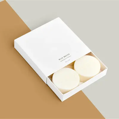 Wax Melt Boxes shown as a finished custom-printed pack