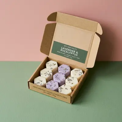 Wax Melt Boxes shown at an angle that reveals the depth of the pack