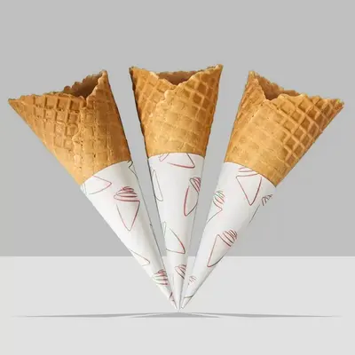 White Cone Sleeves presented alongside its printed surface detail