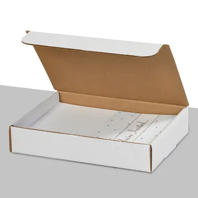 White Literature Mailers displayed with the closure detail visible