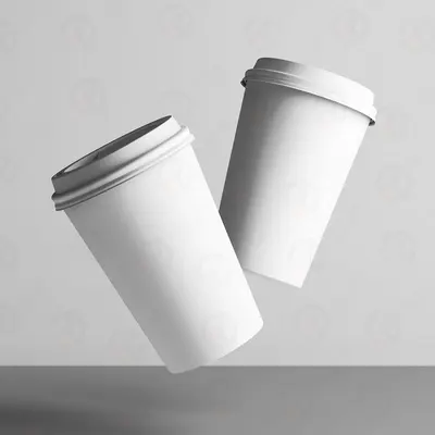White Paper Cup shown in a retail presentation setting