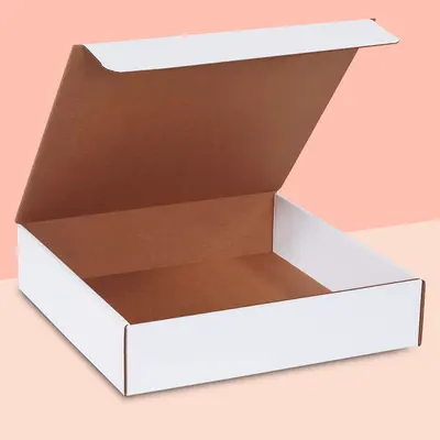 White Tab Locking Literature Mailers displayed with the closure detail visible